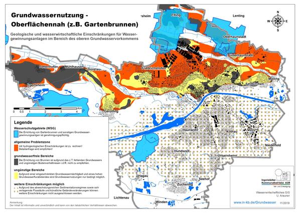 Bild vergrößern: Nutzungspotential des Grundwassers, Kartendarstellung