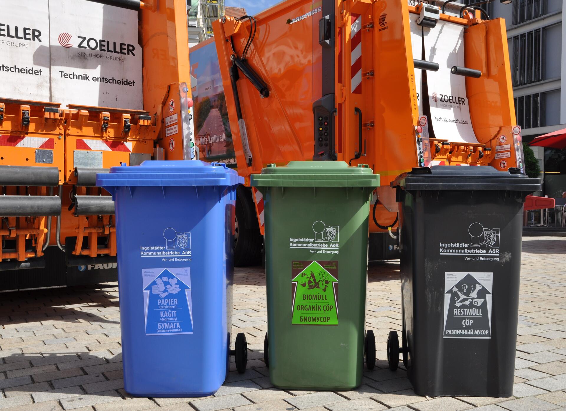 Abfalltonnen des 3-Tonnen-Systems in ingolstadt